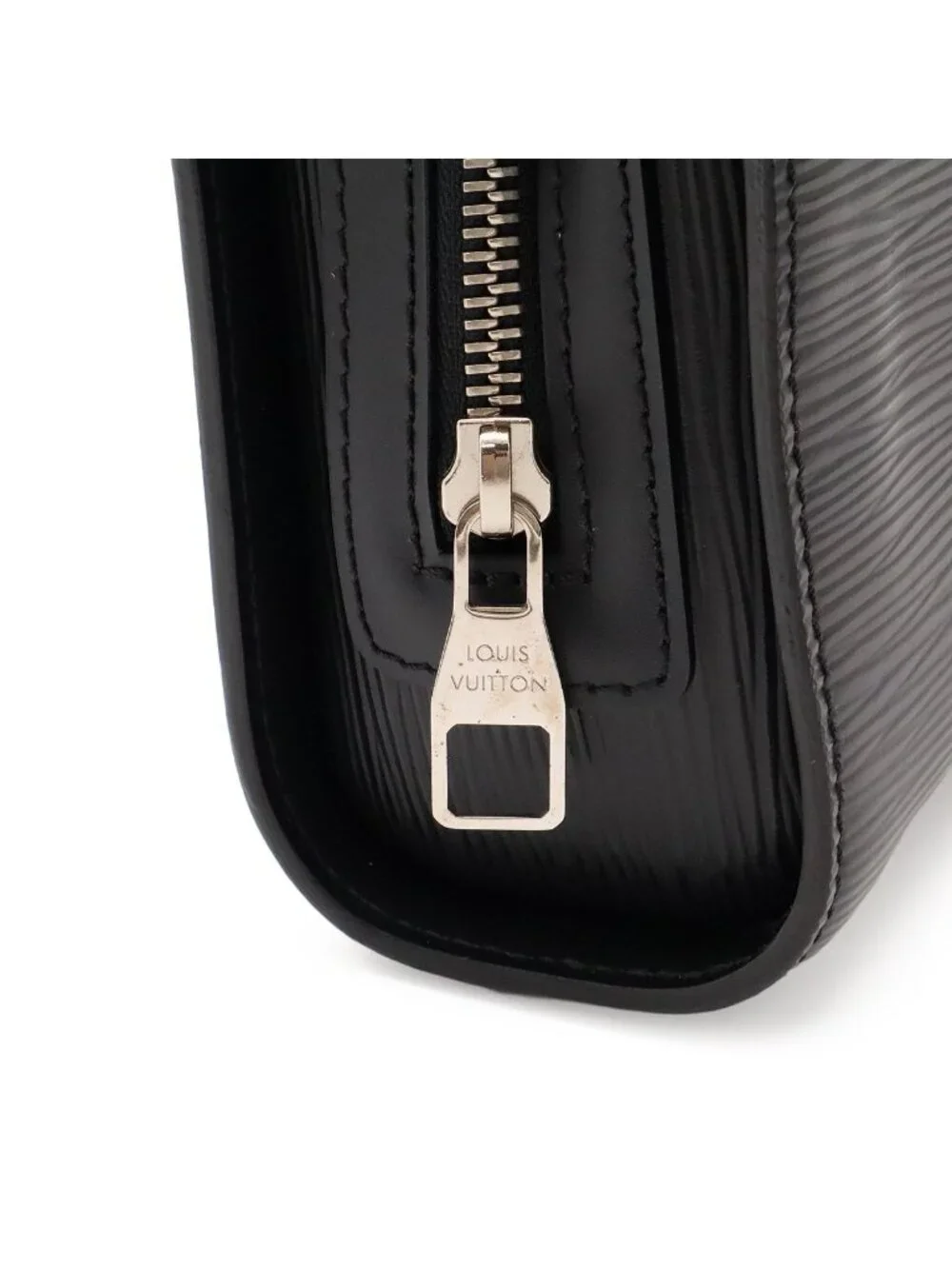 Louis Vuitton Epi Hoche Clutch Leather Noir Black Silver
